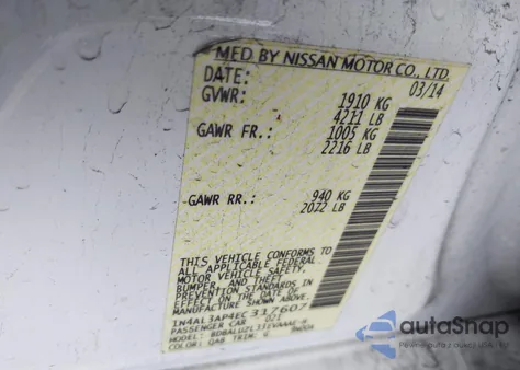 2014 Nissan Altima 2.5 Sv from USA, damaged, VIN 1N4AL3AP4EC317607